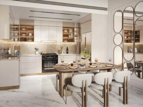 Vega Residence at Dubai Sports City by Acube Developmentsفيجا ريزيدنس في مدينة دبي الرياضية من شركة أكيوب للتطوير العقاريdinning