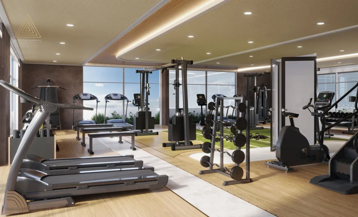 Vega Residence at Dubai Sports City by Acube Developmentsفيجا ريزيدنس في مدينة دبي الرياضية من شركة أكيوب للتطوير العقاريgym