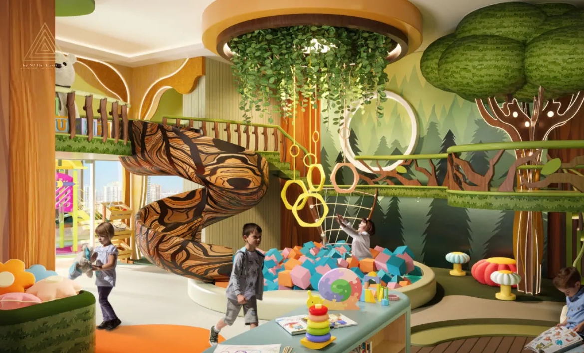 Vega Residence at Dubai Sports City by Acube Developmentsفيجا ريزيدنس في مدينة دبي الرياضية من شركة أكيوب للتطوير العقاريkids play area