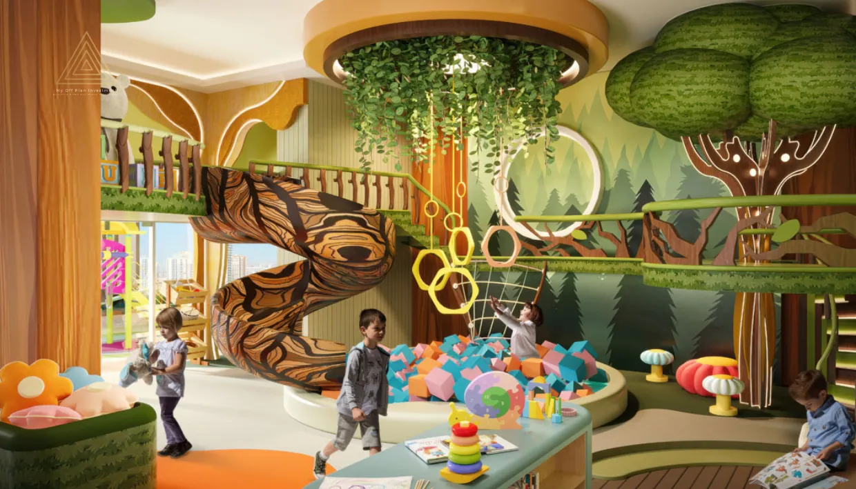 Vega Residence at Dubai Sports City by Acube Developmentsفيجا ريزيدنس في مدينة دبي الرياضية من شركة أكيوب للتطوير العقاريkids play area