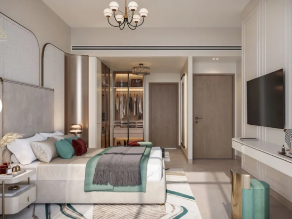 Vega Residence at Dubai Sports City by Acube Developmentsفيجا ريزيدنس في مدينة دبي الرياضية من شركة أكيوب للتطوير العقاريmaster bedroom