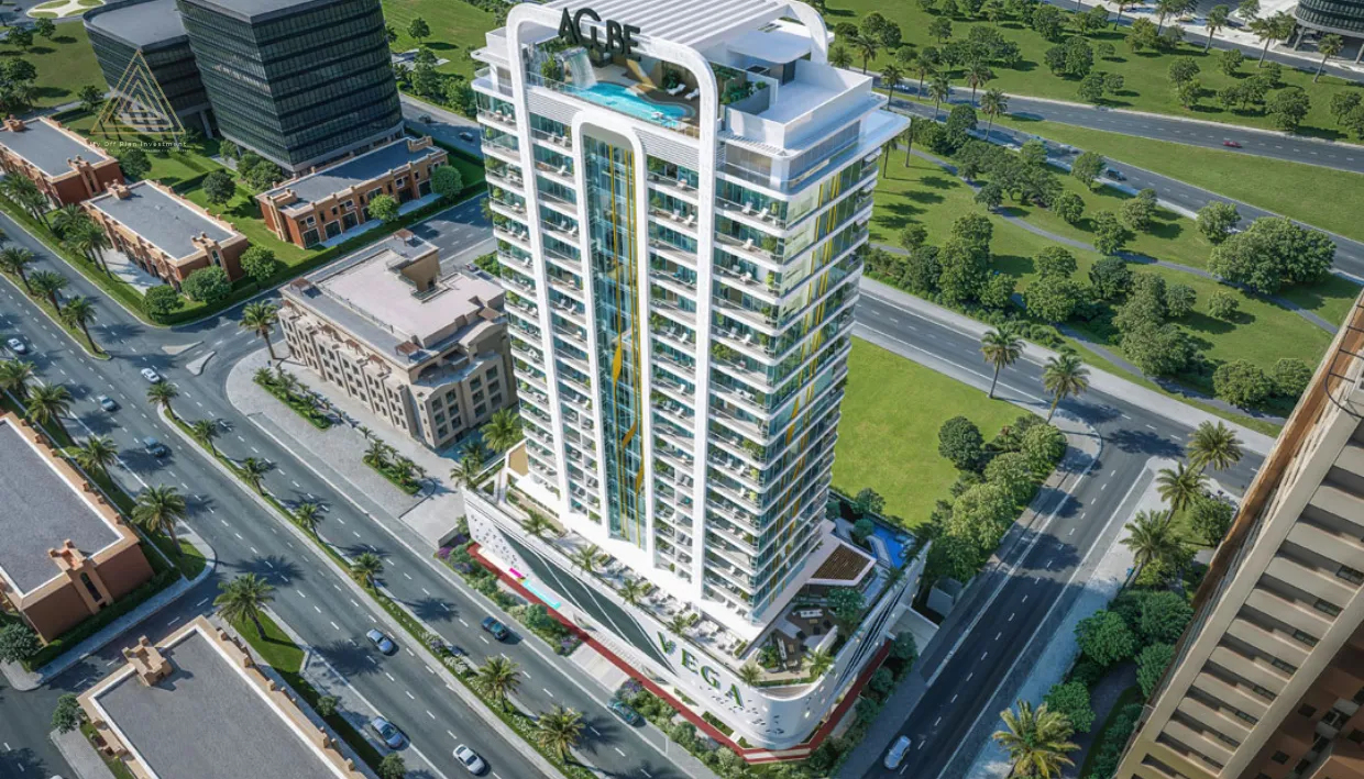 Vega Residence at Dubai Sports City by Acube Developmentsفيجا ريزيدنس في مدينة دبي الرياضية من شركة أكيوب للتطوير العقاريtop view