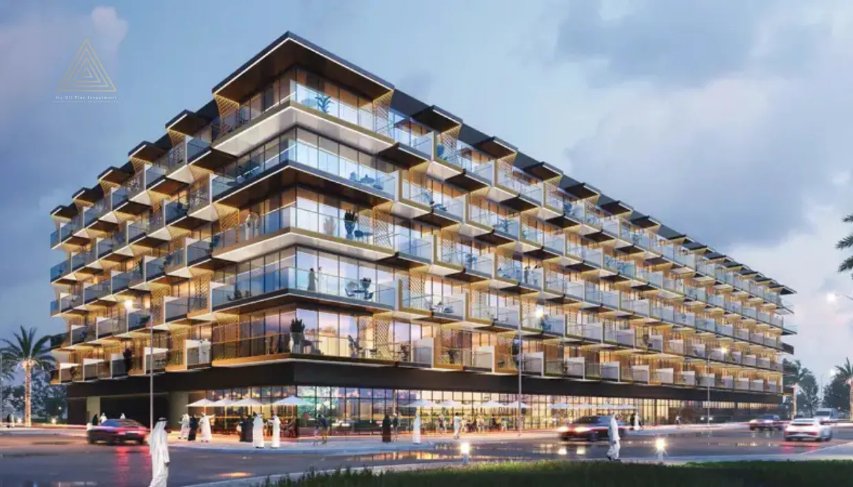 Binghatti Crescent at JVC, Dubai by Binghatti Developersبن غاطي كريسنت في قرية جميرا سيركل، دبي من شركة بن غاطي للتطوير العقاريbuilding