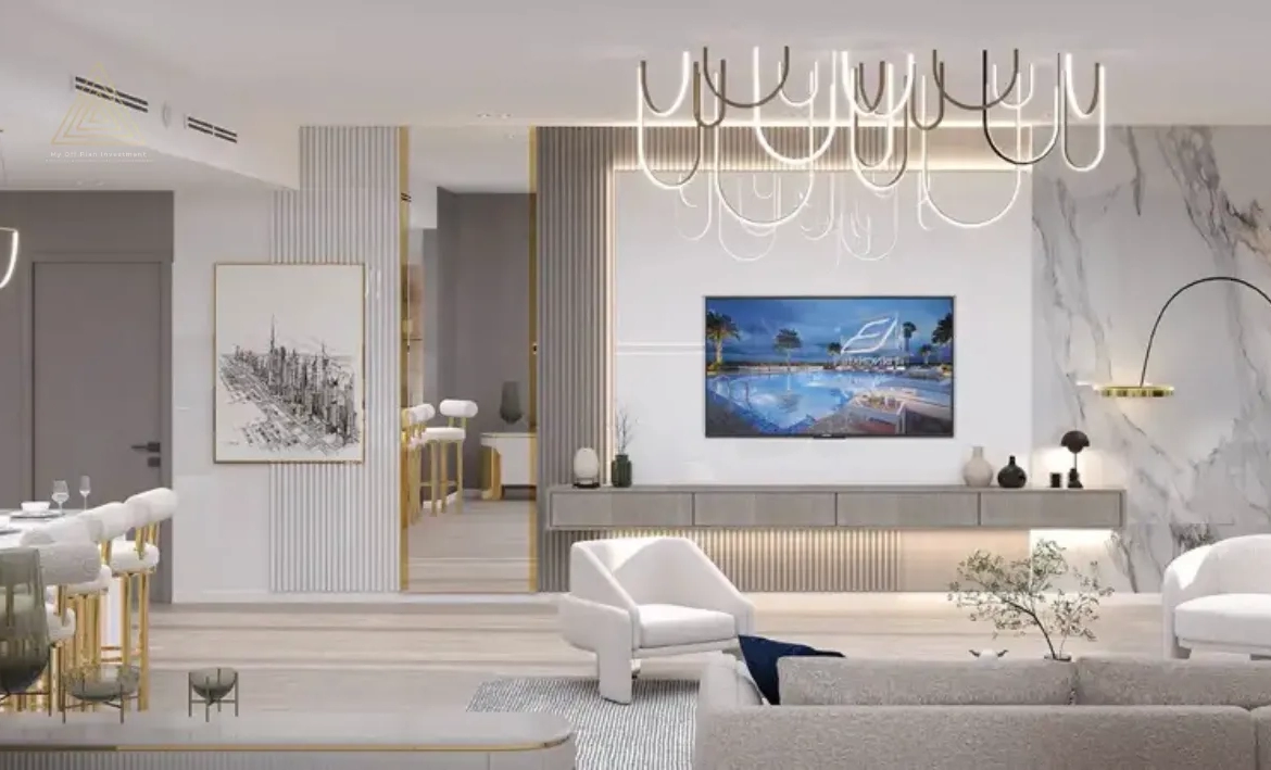 Binghatti Crescent at JVC, Dubai by Binghatti Developersبن غاطي كريسنت في قرية جميرا سيركل، دبي من شركة بن غاطي للتطوير العقاريliving area