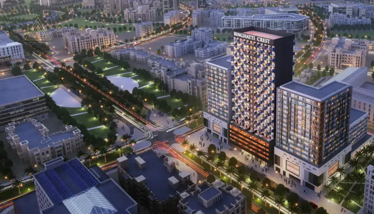 Binghatti Crest at JVC, Dubai by Binghatti Developersبن غاطي كريست في قرية جميرا الدائرية، دبي من شركة بن غاطي للتطوير العقاريbuilding