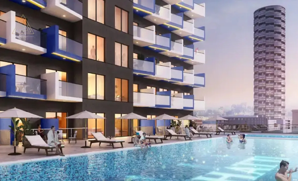 Binghatti Crest at JVC, Dubai by Binghatti Developersبن غاطي كريست في قرية جميرا الدائرية، دبي من شركة بن غاطي للتطوير العقاريswimming pool