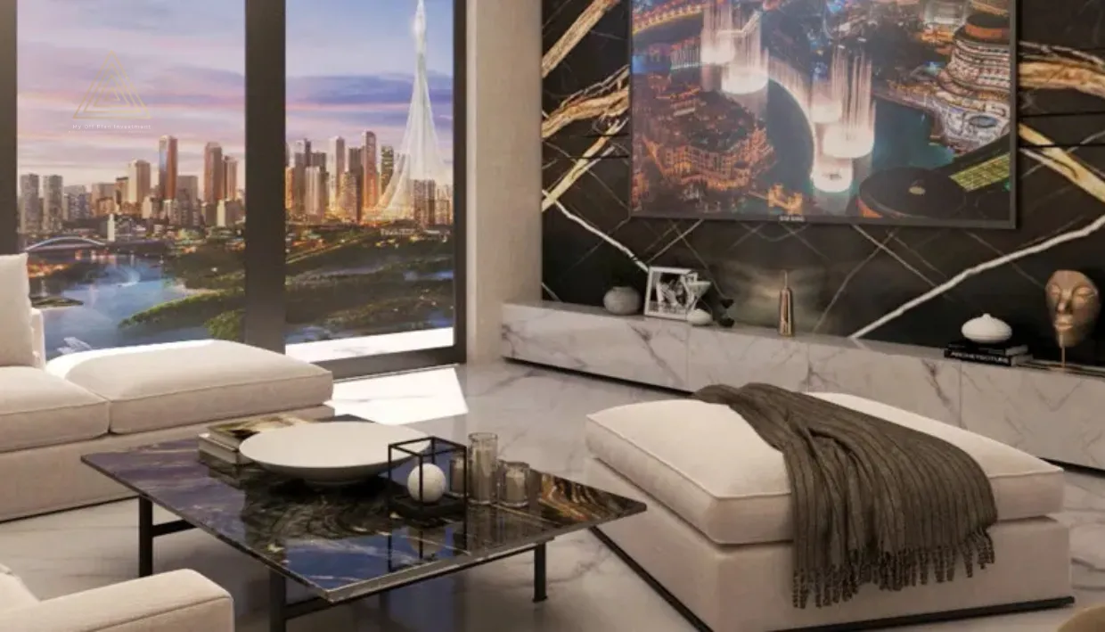 Binghatti Luna at Jumeirah Village Circle (JVC) by Binghatti Developersبن غاطي لونا في قرية جميرا سيركل (JVC) من بن غاطي للتطوير العقاريtv lounge