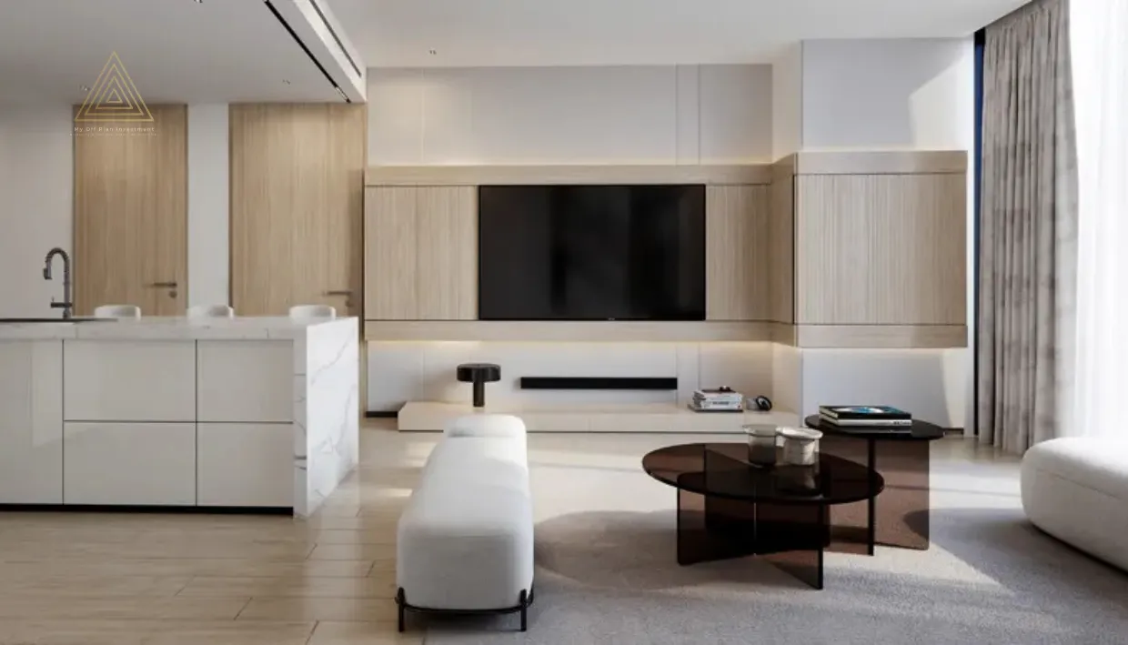 Binghatti phantom at JVC by Binghatti Developersبن غاطي فانتوم في قرية جميرا الدائرية من شركة بن غاطي للتطوير العقاريliving area