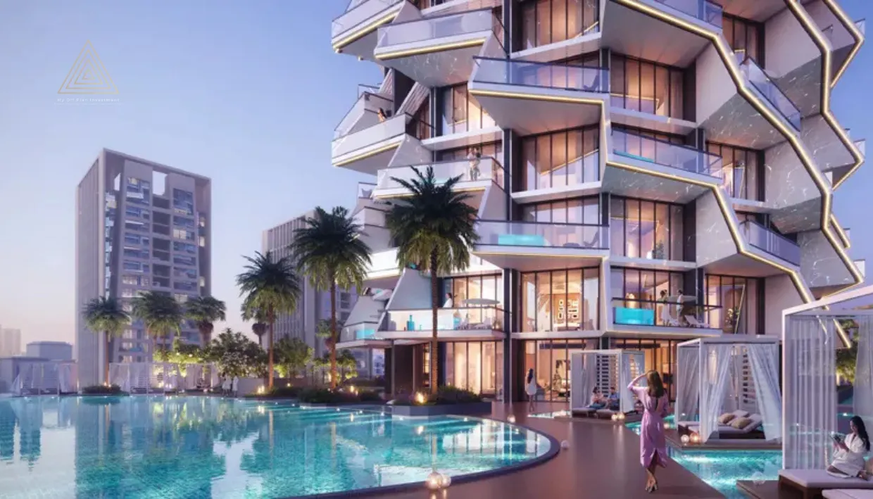 Binghatti phantom at JVC by Binghatti Developersبن غاطي فانتوم في قرية جميرا الدائرية من شركة بن غاطي للتطوير العقاريswimming pool