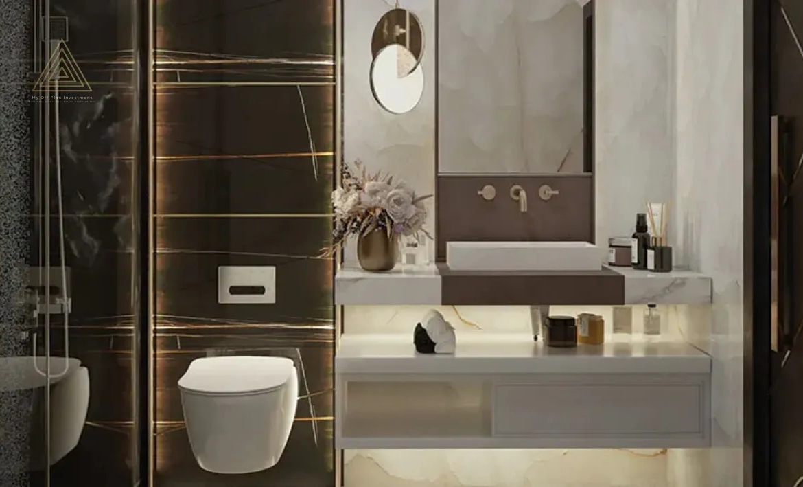 Elitz 2 at Jumeirah Village Circle by Danube Propertiesإليتز 2 في قرية جميرا سيركل من دانوب العقاريةbathroom