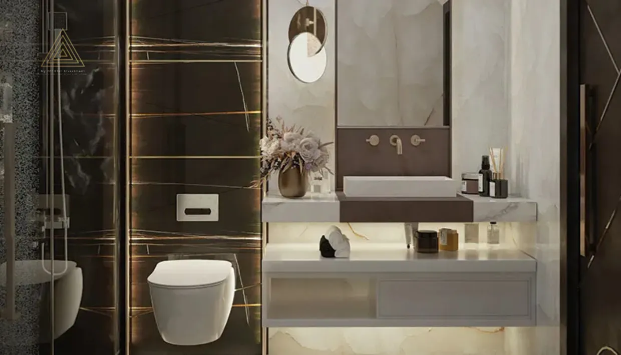 Elitz 2 at Jumeirah Village Circle by Danube Propertiesإليتز 2 في قرية جميرا سيركل من دانوب العقاريةbathroom
