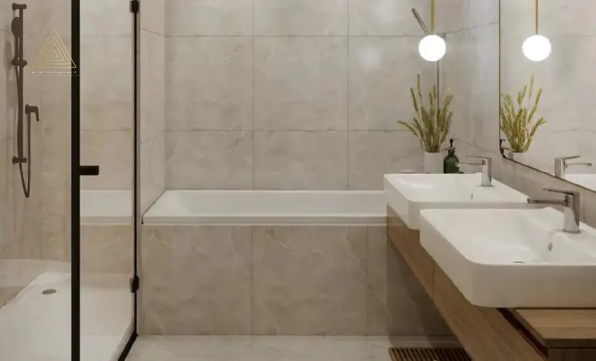 Perla Prime at Yas Island, Abu Dhabi by Reportage Propertiesبيرلا برايم في جزيرة ياس، أبو ظبي من ريبورتاج العقاريةbathroom