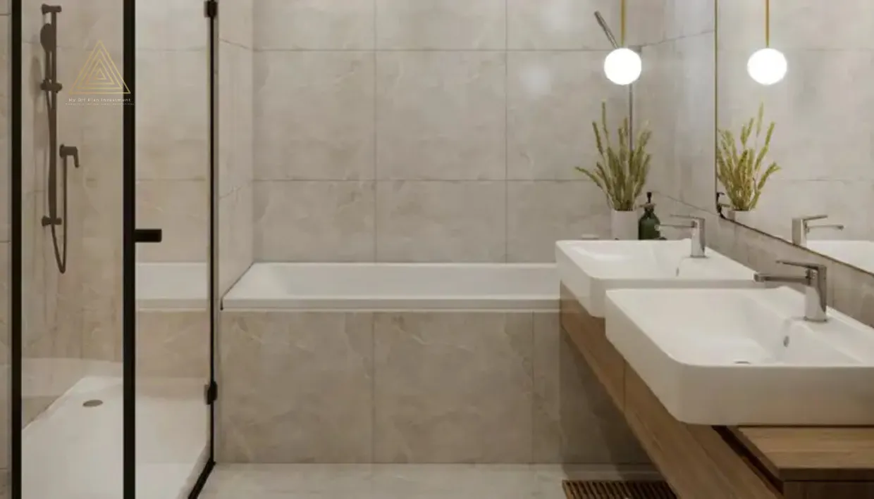 Perla Prime at Yas Island, Abu Dhabi by Reportage Propertiesبيرلا برايم في جزيرة ياس، أبو ظبي من ريبورتاج العقاريةbathroom