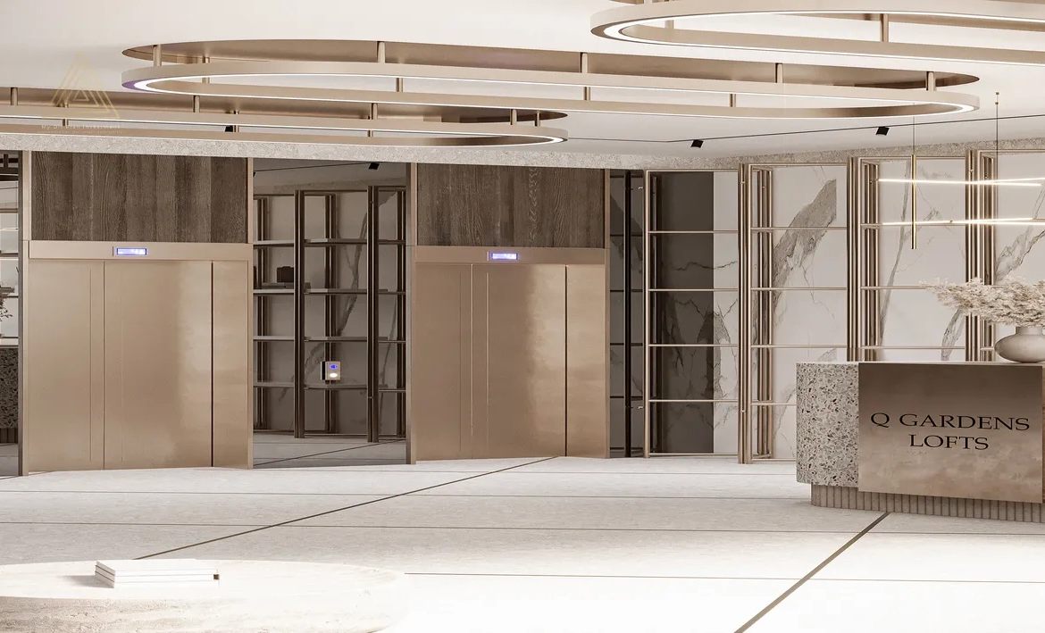 Q Gardens Lofts 2 at JVC, Dubai by AYS Developerكيو جاردنز لوفتس 2 في قرية جميرا الدائرية، دبي من أيس المطورlobby