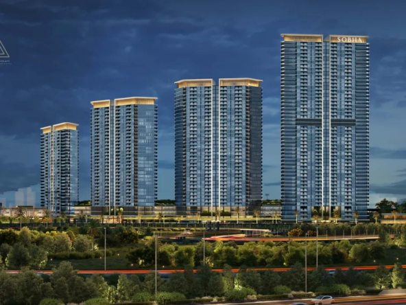 Sobha Solis at Motor City by Sobha Realtyسوبها سوليس في موتور سيتي من شركة سوبها العقاريةnight view