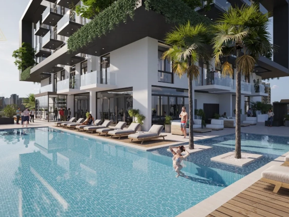 Treppan Tower at JVT, Dubai by Fakhruddin Propertiesبرج تريبان في قرية جميرا الدائرية، دبي من تصميم فخر الدين العقاريةswimming pool