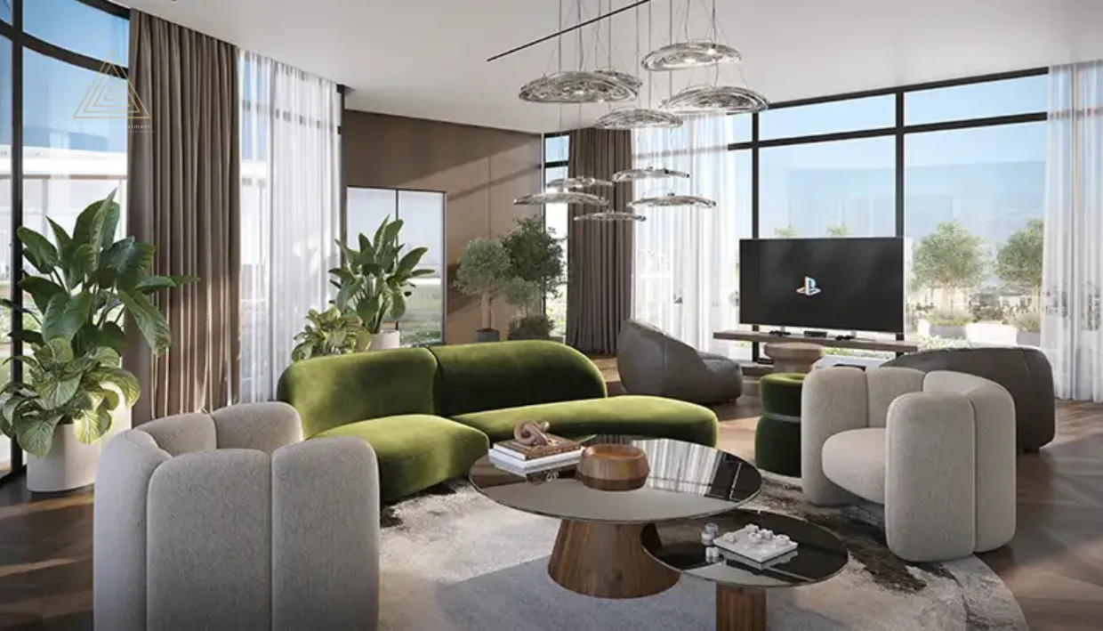 Verano by Prescott at Studio City, Dubailandفيرانو من تصميم بريسكوت في ستوديو سيتي، دبي لاندliving area